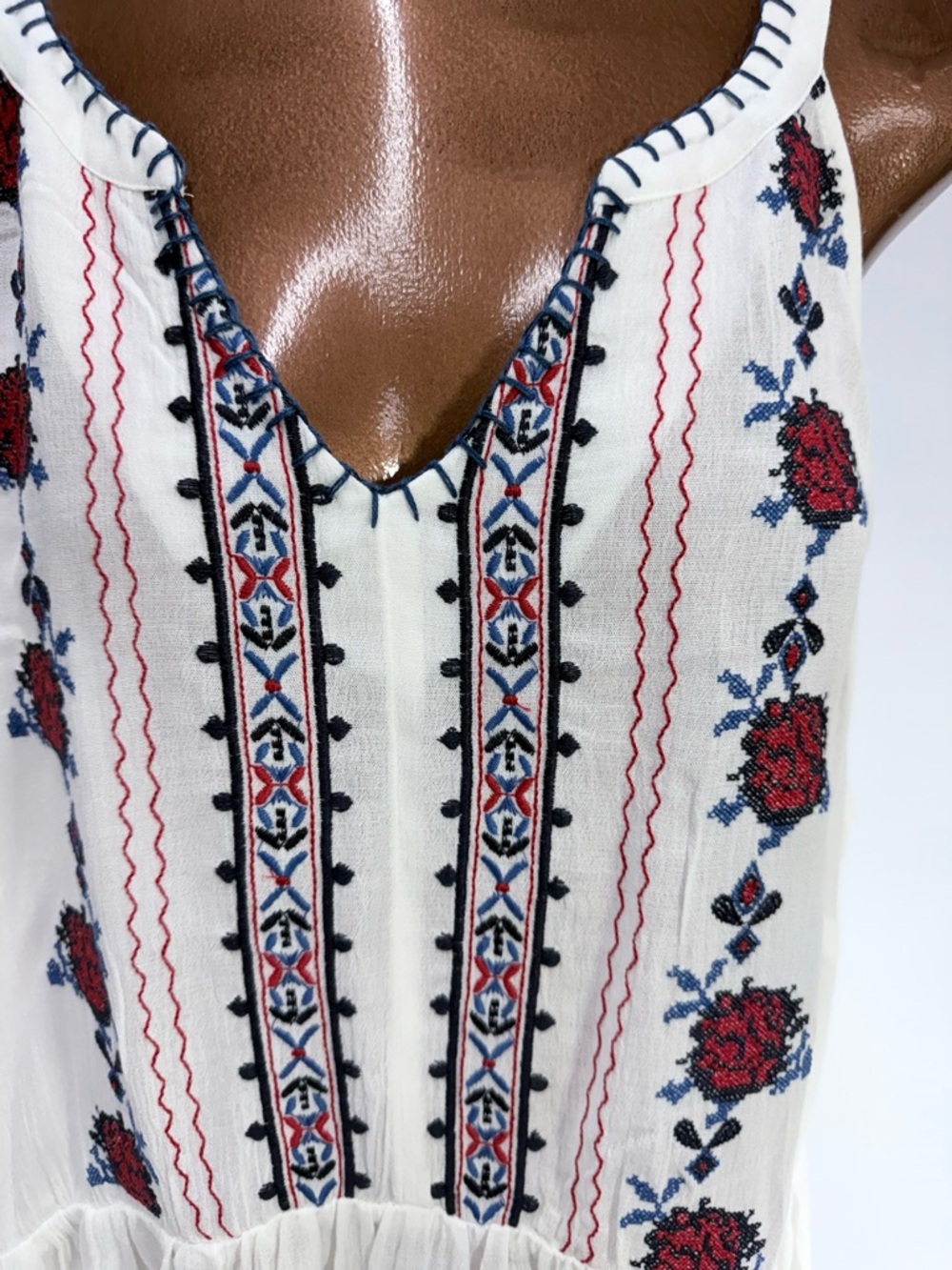 Torrid Boho Babydoll Dress Size 3 3X Embroidered Cottagecore Festival - Picture 2 of 7